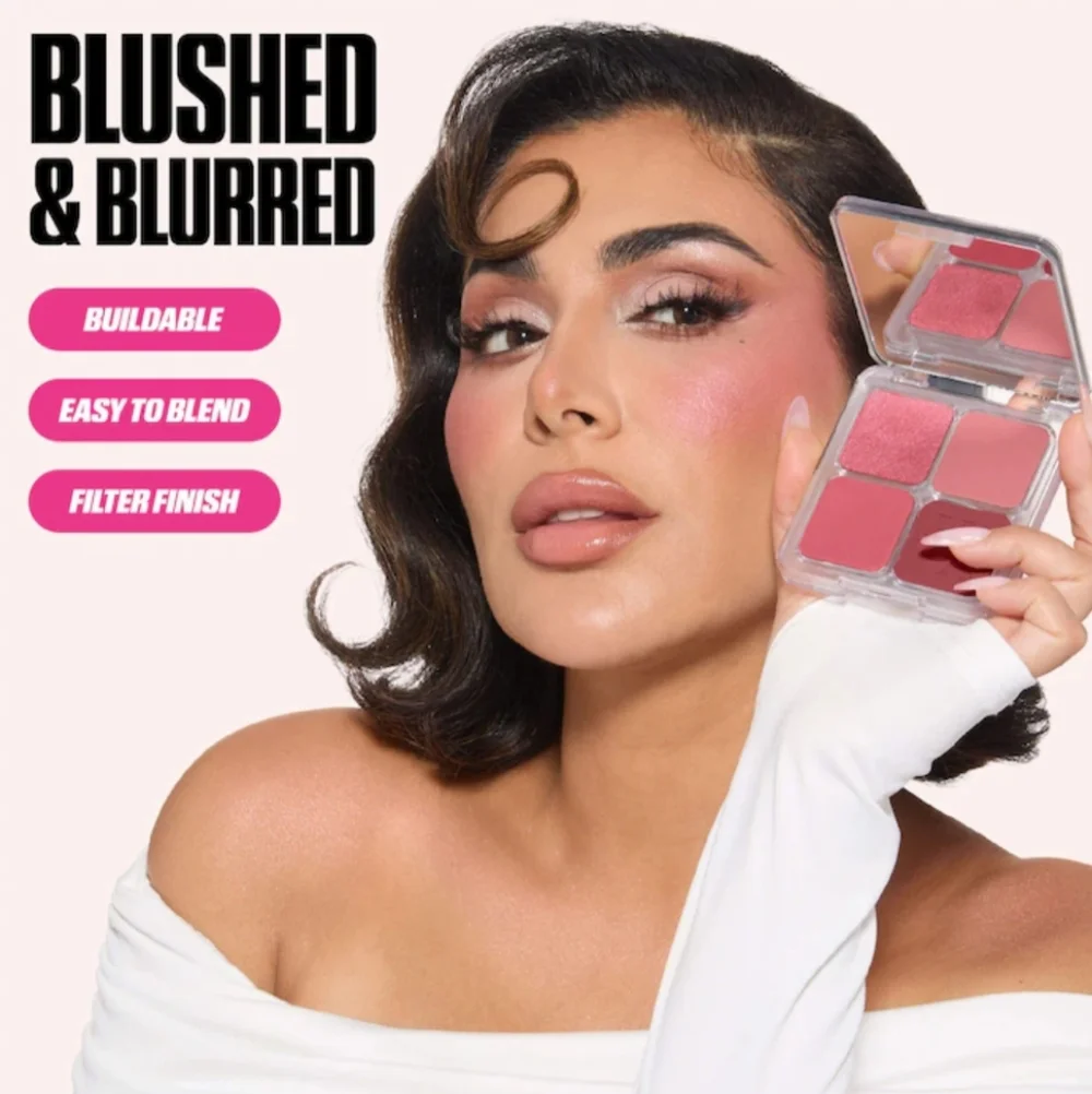 Huda Beauty Blush Filter Blurring Blushlighters Palette:Color-Rose Berry-NIB